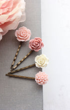 Load image into Gallery viewer, Flower Bobby Pins | Shades of Pink