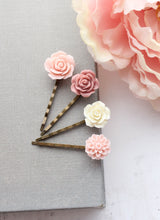 Load image into Gallery viewer, Flower Bobby Pins | Shades of Pink