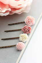 Load image into Gallery viewer, Flower Bobby Pins | Shades of Pink