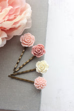 Load image into Gallery viewer, Flower Bobby Pins | Shades of Pink