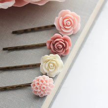 Load image into Gallery viewer, Flower Bobby Pins | Shades of Pink