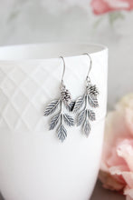 Load image into Gallery viewer, Silver Branch and Pine Cone Earrings