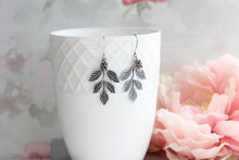 Load image into Gallery viewer, Silver Branch and Pine Cone Earrings