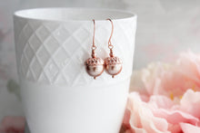 Load image into Gallery viewer, Acorn Earrings | Rose Gold and Pearl Drop