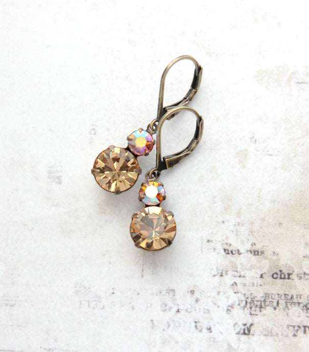 Little Drop Earrings | Colorado Topaz | Vintage Glass