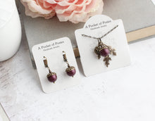 Load image into Gallery viewer, Acorn Necklace and Earrings | Blackberry Pearl