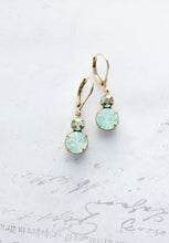 Load image into Gallery viewer, Little Drop Earrings | Chrysolite Opal Glass Jewel | Aqua Mint Glass