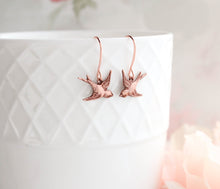 Load image into Gallery viewer, Rose Copper Flying Bird Earrings