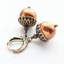 Load image into Gallery viewer, Burnt Copper Acorn Earrings