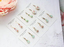 Load image into Gallery viewer, Little Drop Earrings | Chrysolite Opal Glass Jewel | Aqua Mint Glass