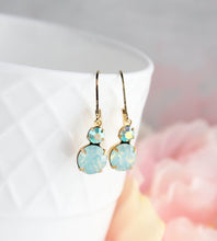 Load image into Gallery viewer, Little Drop Earrings | Chrysolite Opal Glass Jewel | Aqua Mint Glass