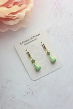 Load image into Gallery viewer, Green Glass Earrings | Vintage Glass