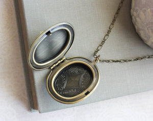 Black Rose Locket Necklace