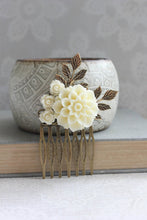 Load image into Gallery viewer, Cream Dahlia Hair Comb