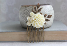 Load image into Gallery viewer, Cream Dahlia Hair Comb