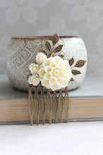 Load image into Gallery viewer, Cream Dahlia Hair Comb