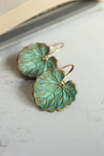 Load image into Gallery viewer, Green Leaf Earrings