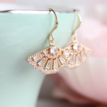 Load image into Gallery viewer, Art Deco Fan Earrings