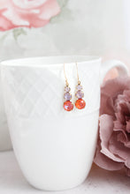 Load image into Gallery viewer, Three Jewel Drop - Burnt Orange and Lavender