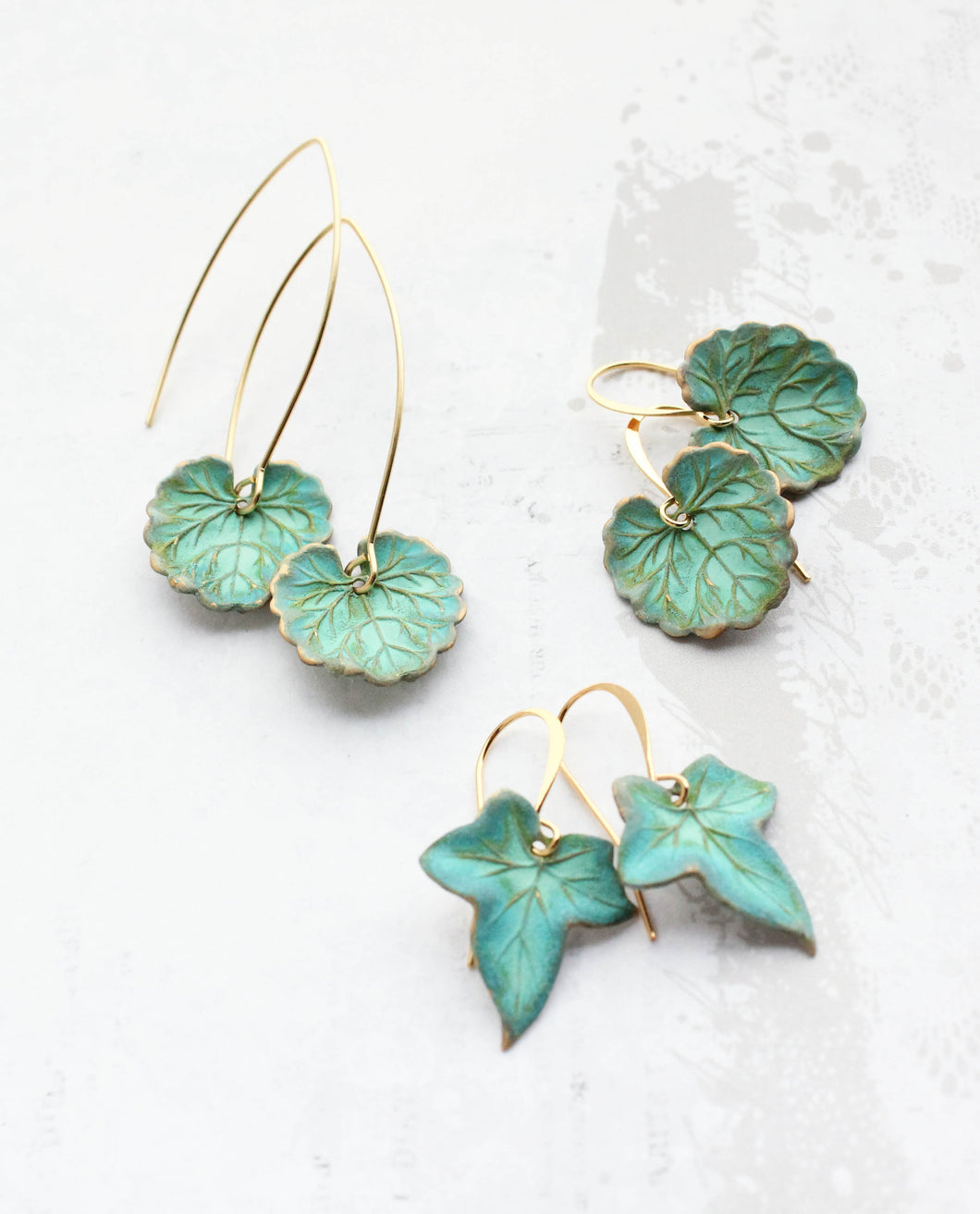 Green Leaf Earrings