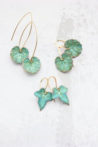 Verdigris Leaf Earrings