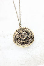 Load image into Gallery viewer, Owl Locket Necklace -Antiqued Gold