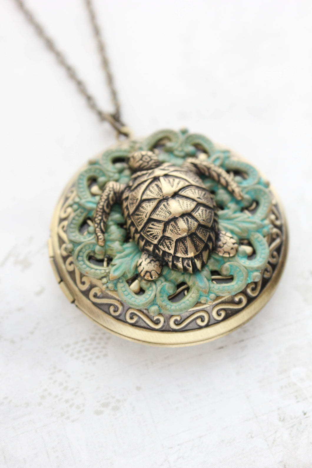 Turtle Locket Necklace