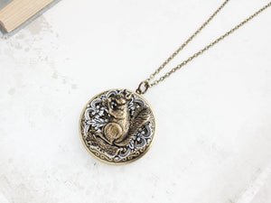 Squirrel Locket Necklace