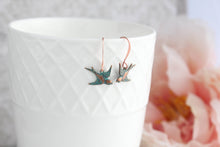 Load image into Gallery viewer, Small Bird Earrings - Copper Patina