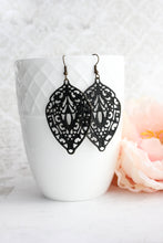 Load image into Gallery viewer, Big Filigree Earrings - Black