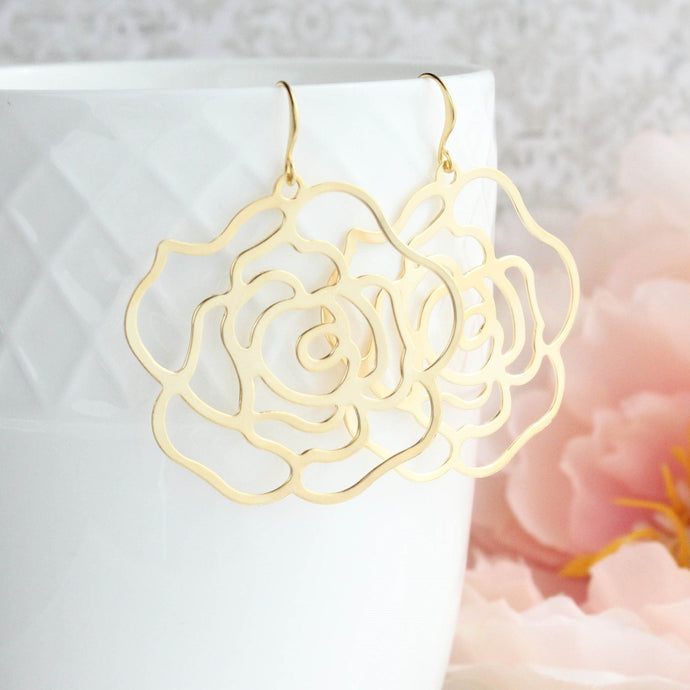 Rose Filigree Earrings (3 Colors)