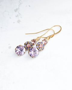 Three Jewel Drop - Amethyst