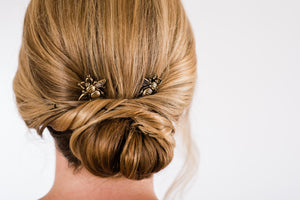 Bee Bobby Pins - Antiqued Brass