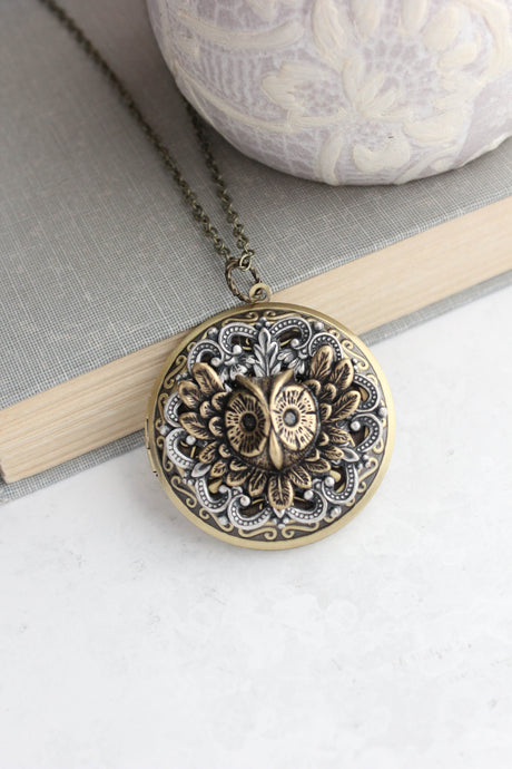 Owl Locket Necklace