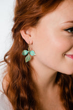 Load image into Gallery viewer, Three Leaf Branch Earrings - Verdigris Patina