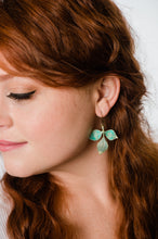 Load image into Gallery viewer, Three Leaf Branch Earrings - Verdigris Patina