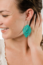 Load image into Gallery viewer, Big Filigree Earrings - Aqua