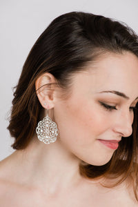 Lacy Filigree Earrings - Silver