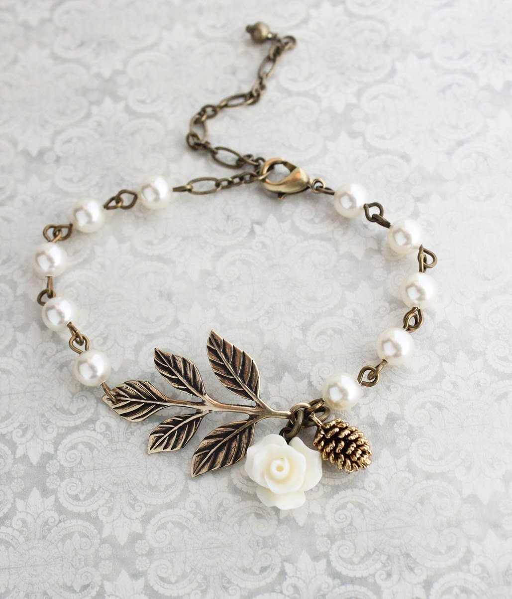 Ivory Cream Charm Bracelet