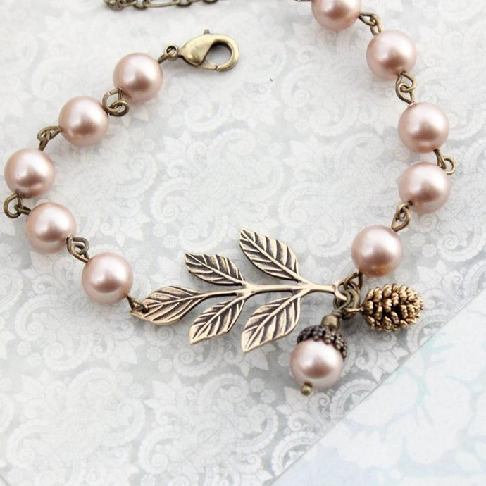 Branch Bracelet - Almond Blush Pearls