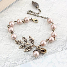 Load image into Gallery viewer, Branch Bracelet - Almond Blush Pearls