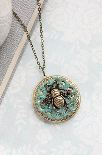 Honey Bee Locket Necklace