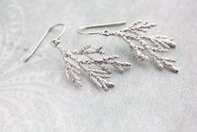 Load image into Gallery viewer, Silver Cedar Branch Earrings