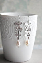 Load image into Gallery viewer, Cascading Orchid Earrings - Silver Rhodium