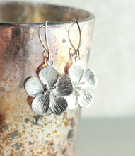 Load image into Gallery viewer, Cherry Blossom Earrings - Matte Silver Short