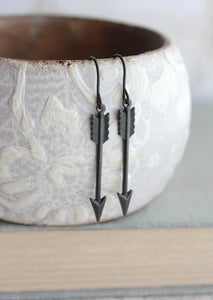 Black Arrow Earrings -  Small Dangles