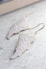 Load image into Gallery viewer, Shabby White Wing Earrings