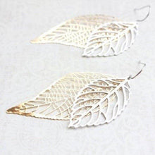 Load image into Gallery viewer, Double Leaf Filigree Earrings