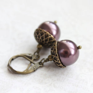 Pearl Acorn Earrings (16 Colors)