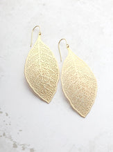 Load image into Gallery viewer, Big Leaf Earrings - matte gold